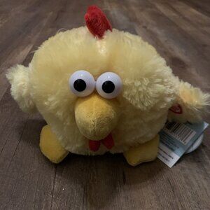 Yellow Fuzzy Chicken Plush Toy Twirls and Plays Music NWT